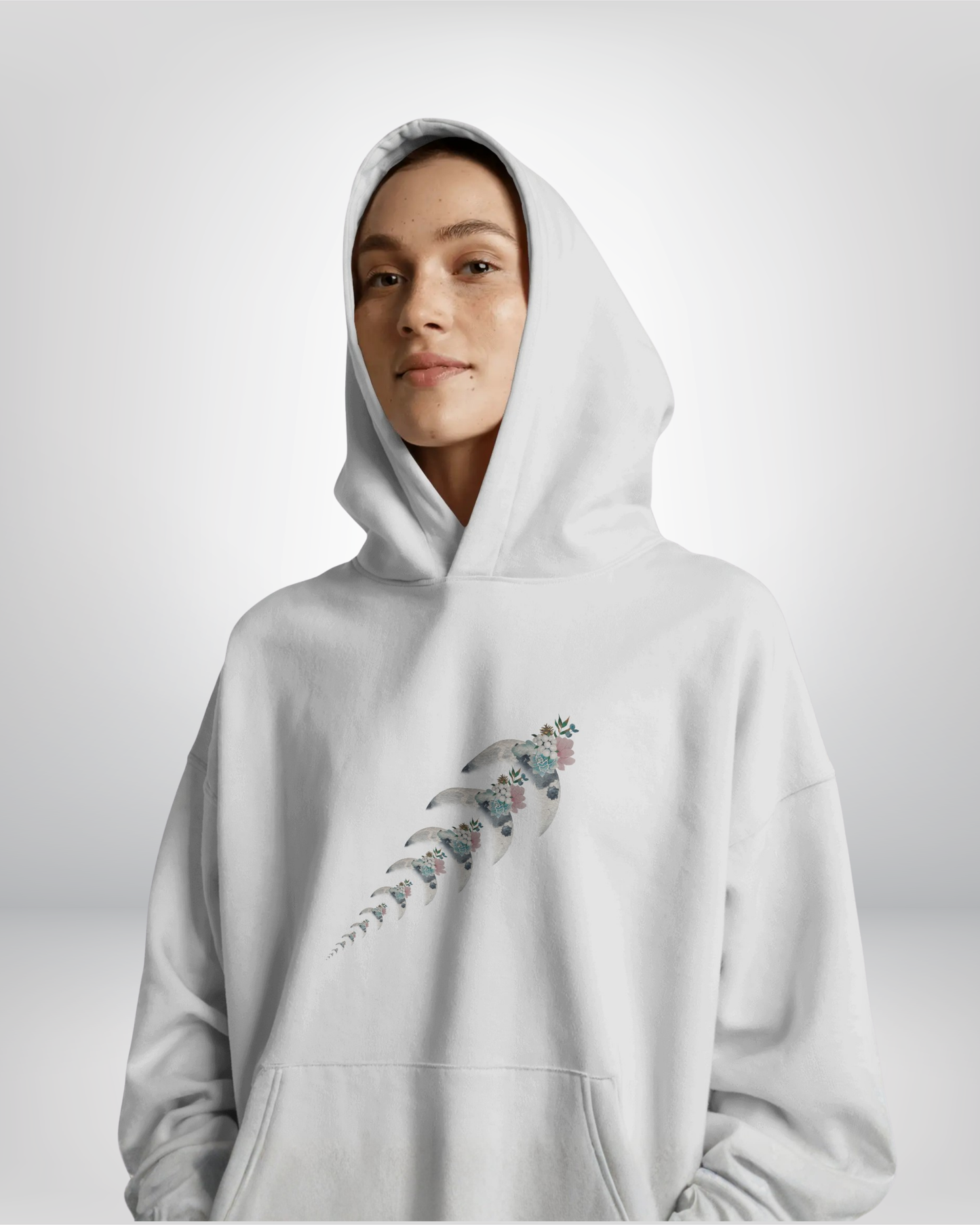 Crescent Bloom - Oversized Hoodie