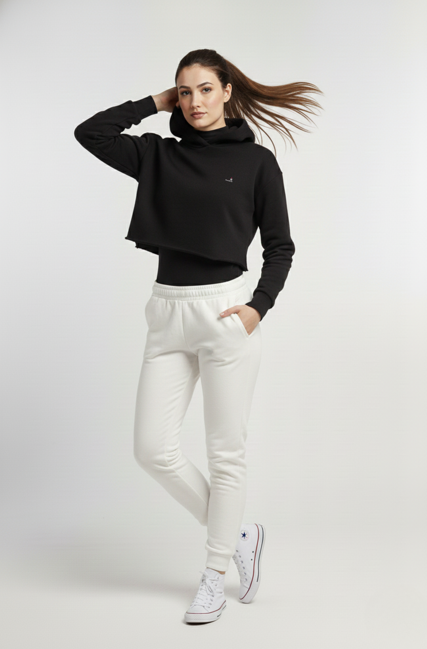 Raw Edged Cropped Hoodie