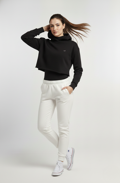 Raw Edged Cropped Hoodie